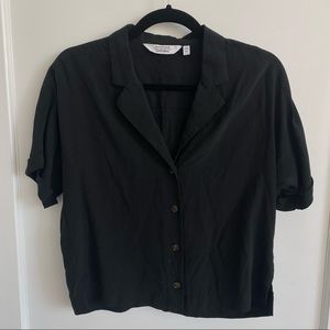 & Other Stories cropped black short sleeve